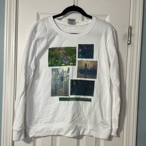 Art collage crewneck sweatshirt size Large